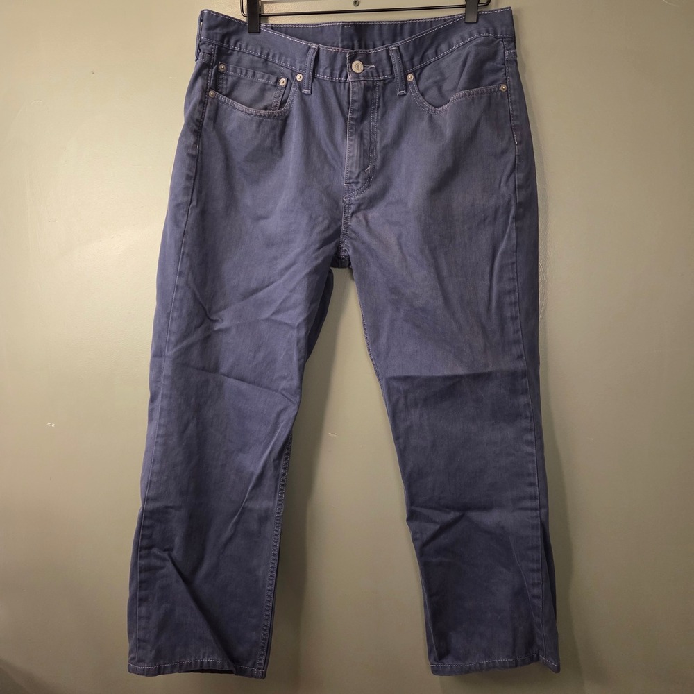 Levi's Men's 514 Classic Straight Leg Blue Jeans Contrast Stitching Size 36x29